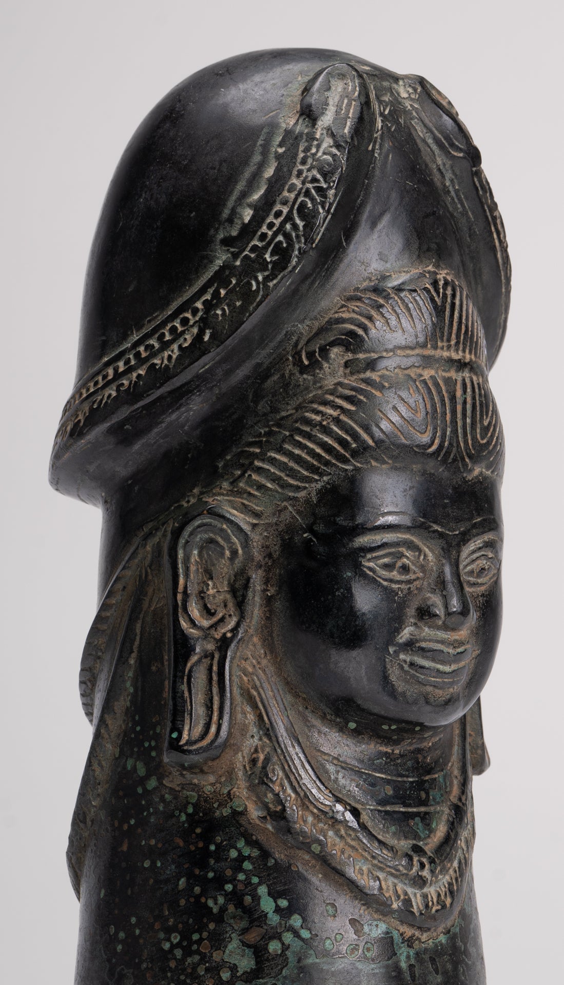 Antique Khmer Style Bronze Shiva Linga / Lingnum - 22cm/9"