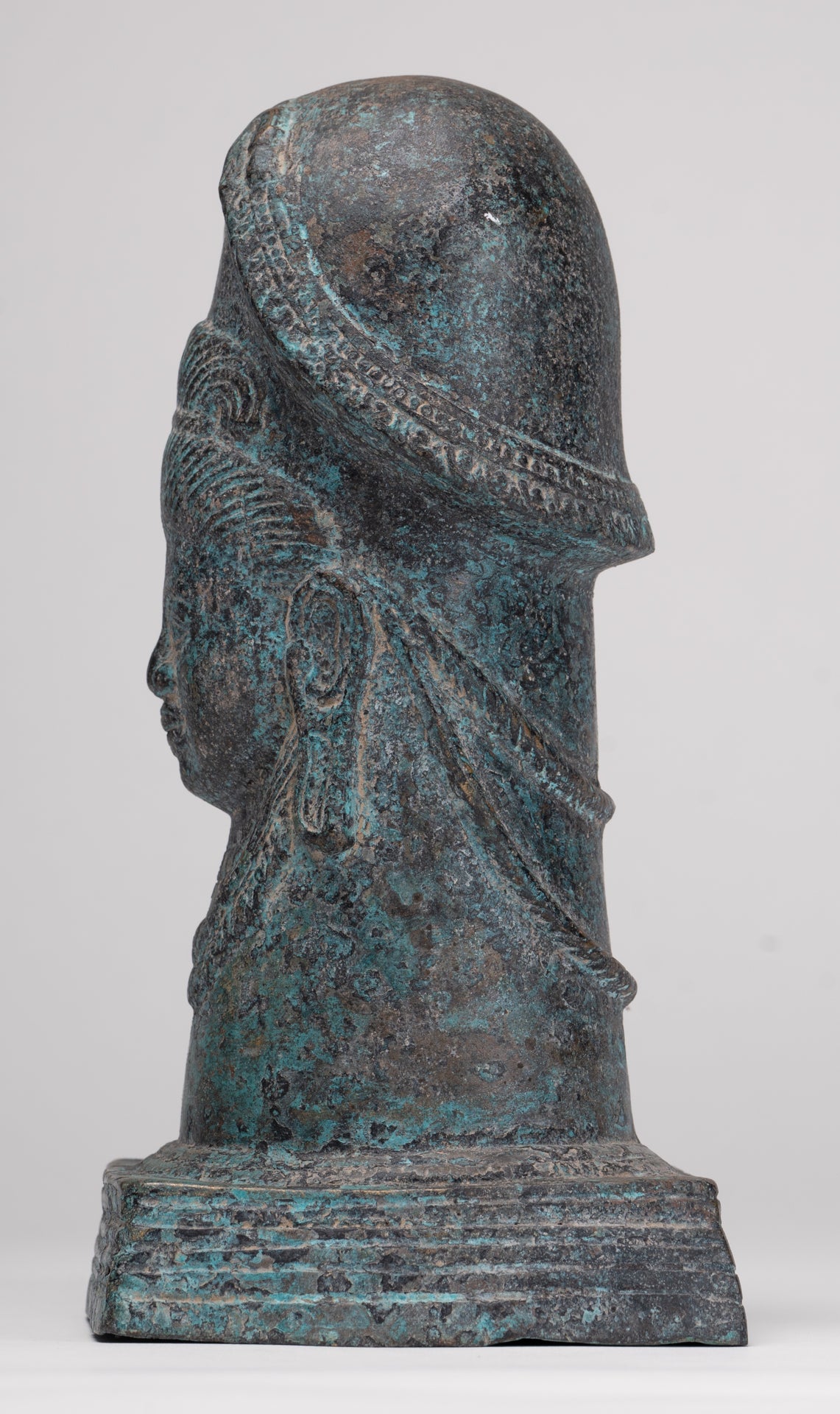 Antique Khmer Style Bronze Shiva Linga / Lingnum - 22cm/9"