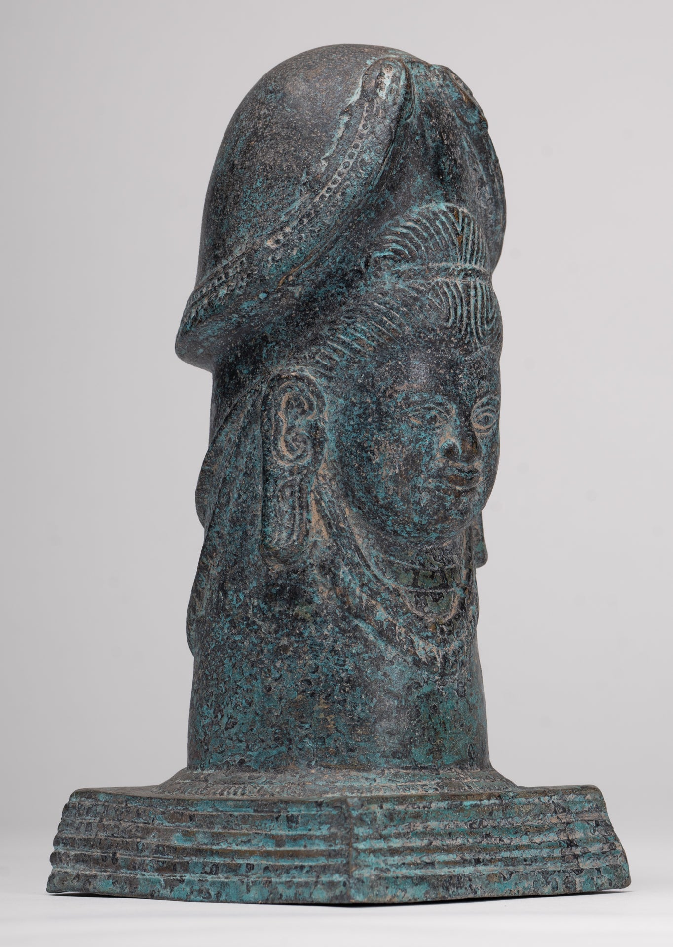 Antique Khmer Style Bronze Shiva Linga / Lingnum - 22cm/9"