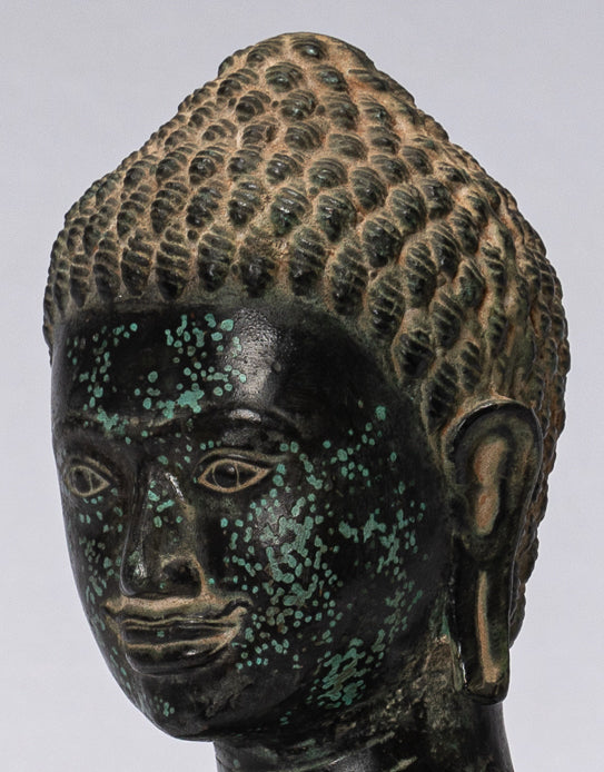 Estatua de torso de bronce de estilo jemer antiguo - Protector y conservador - 25 cm/10 "