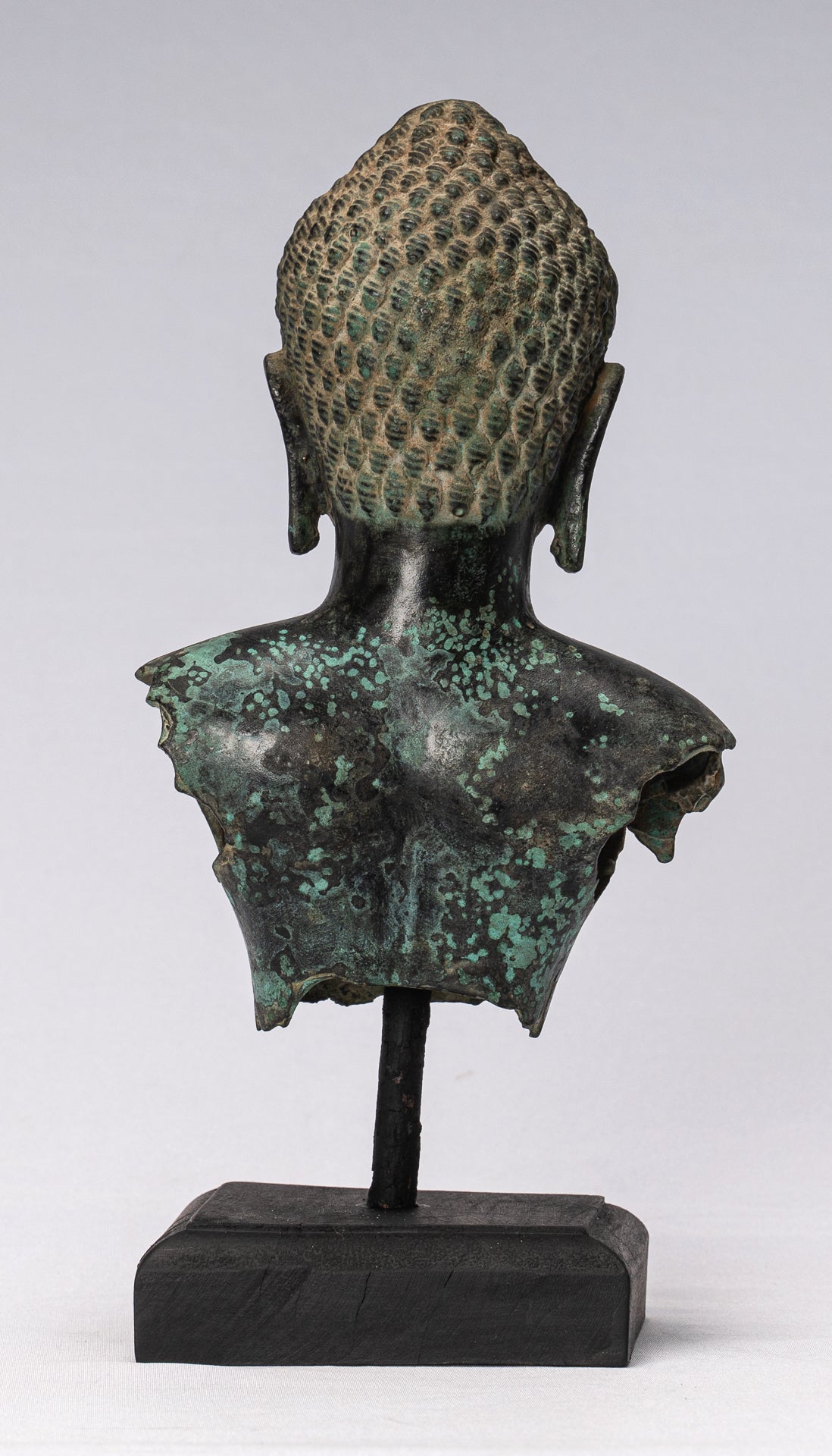 Estatua de torso de bronce de estilo jemer antiguo - Protector y conservador - 25 cm/10 "