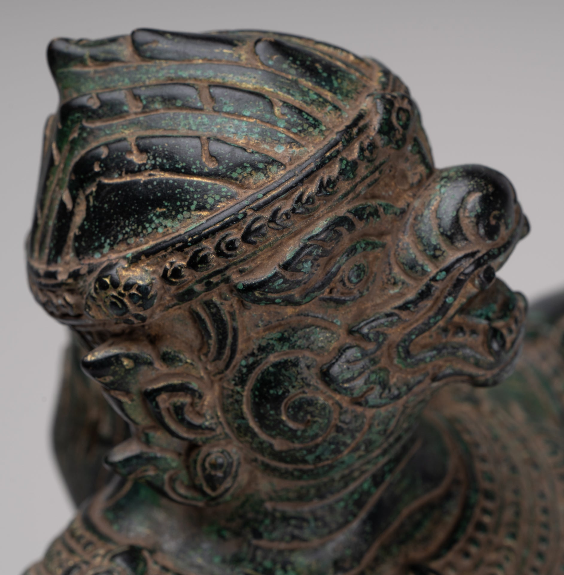 Antique Khmer Style Standing Bayon Hindu God Hanuman Statue - 40cm/16" Tall