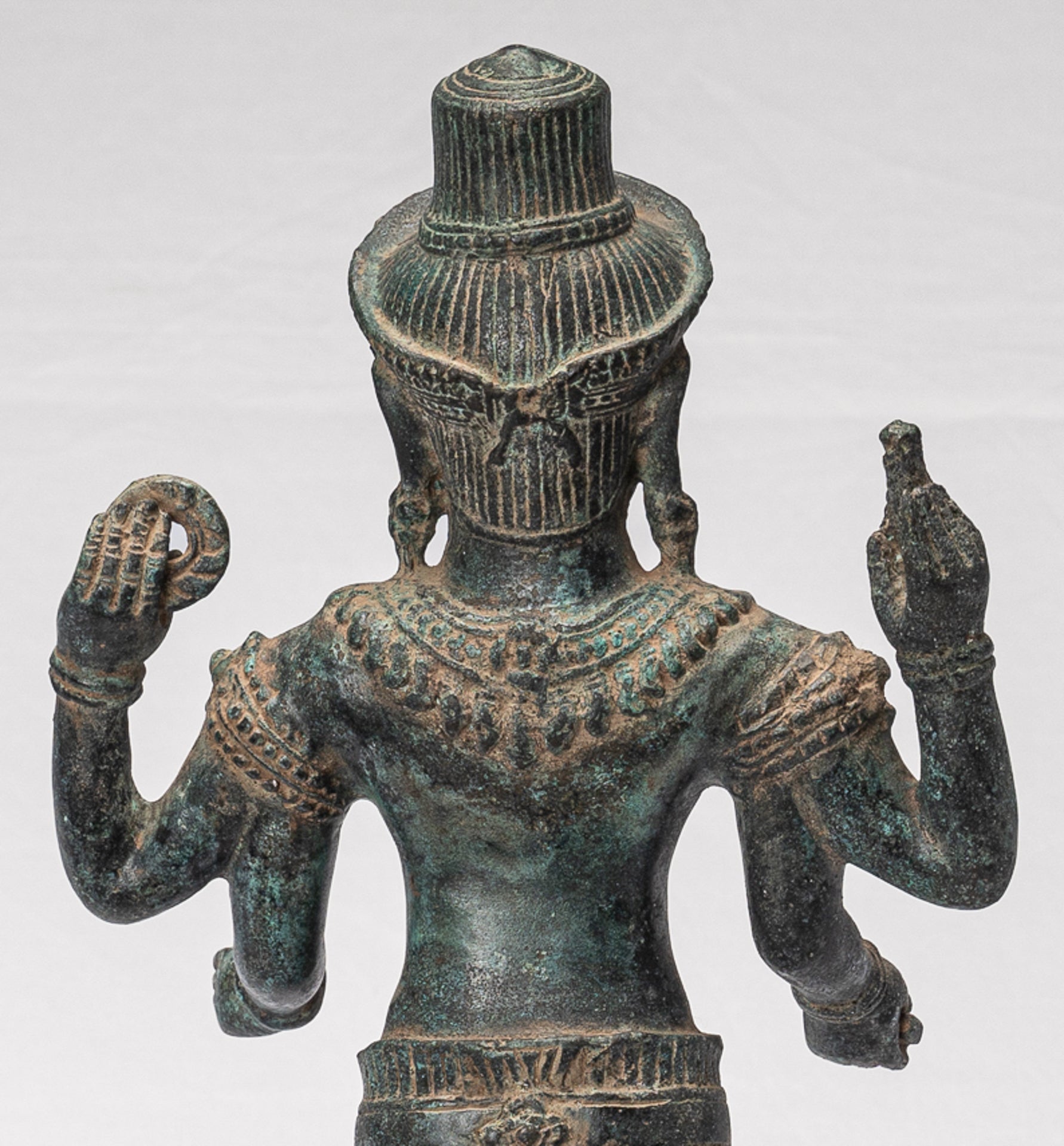 Antique Khmer Style Koh Ker Style Shiva Statue — Standing Four-Armed Shiva in Bronze - 44cm/18"