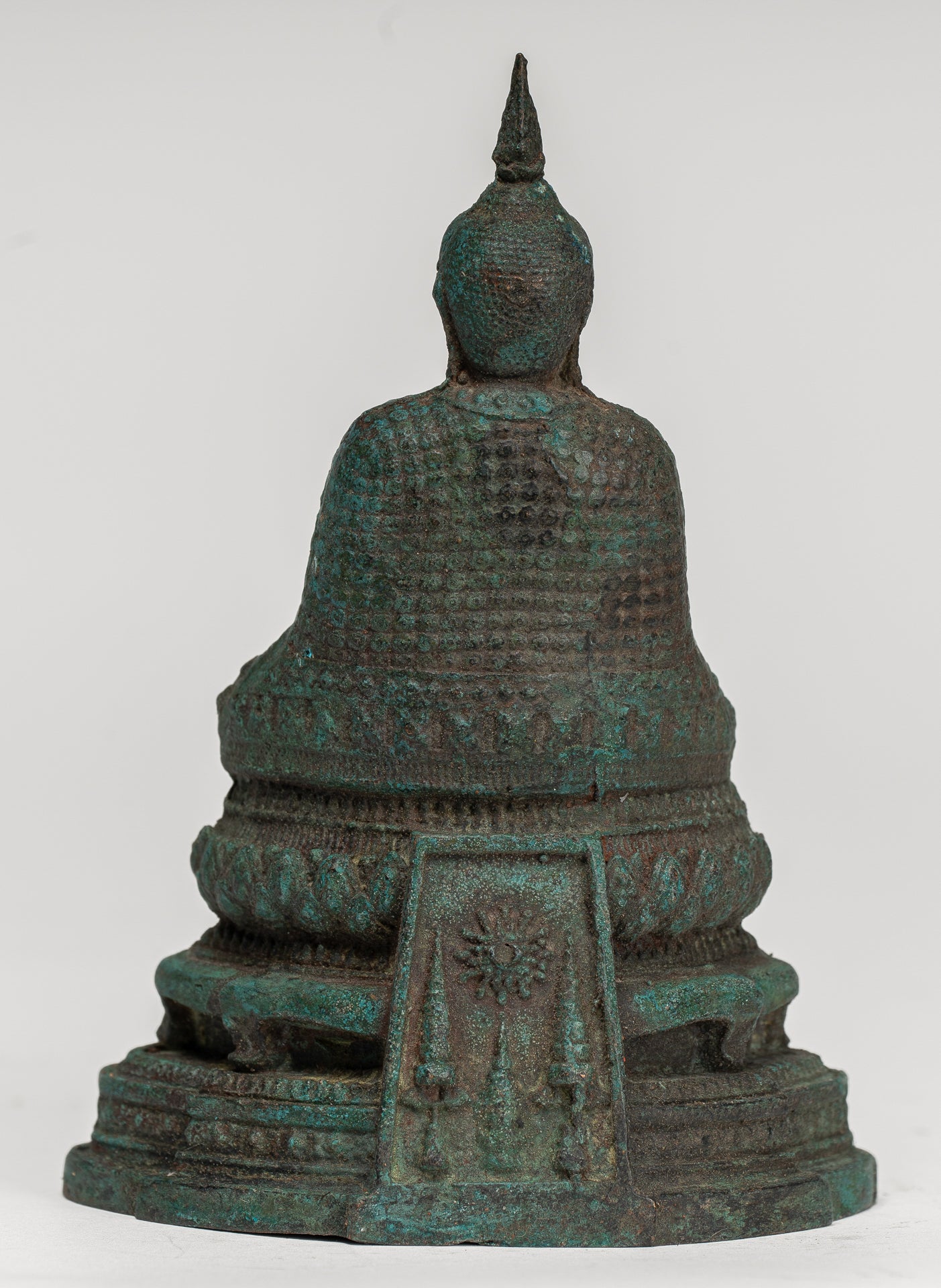 Buddha Sculpture - Antique Thai Style Bronze Seated Meditation Winter Buddha Statue - 12.5cm/5"
