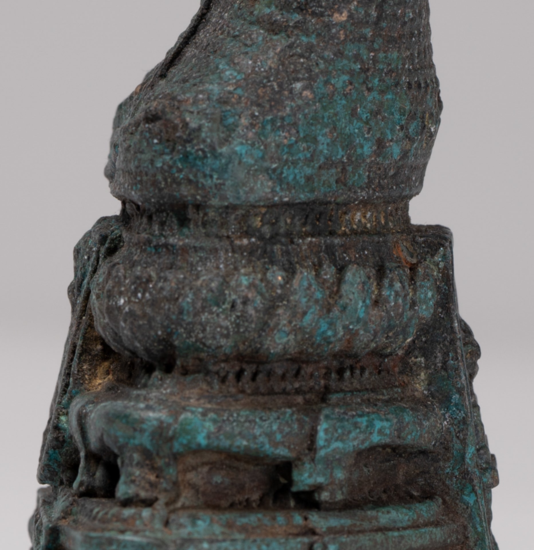 Buddha Sculpture - Antique Thai Style Bronze Seated Meditation Winter Buddha Statue - 12.5cm/5"