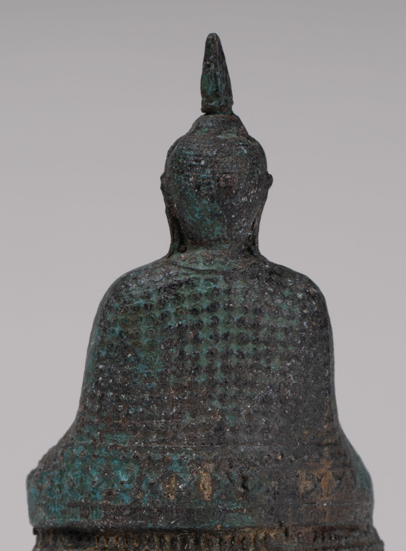 Buddha Sculpture - Antique Thai Style Bronze Seated Meditation Winter Buddha Statue - 12.5cm/5"