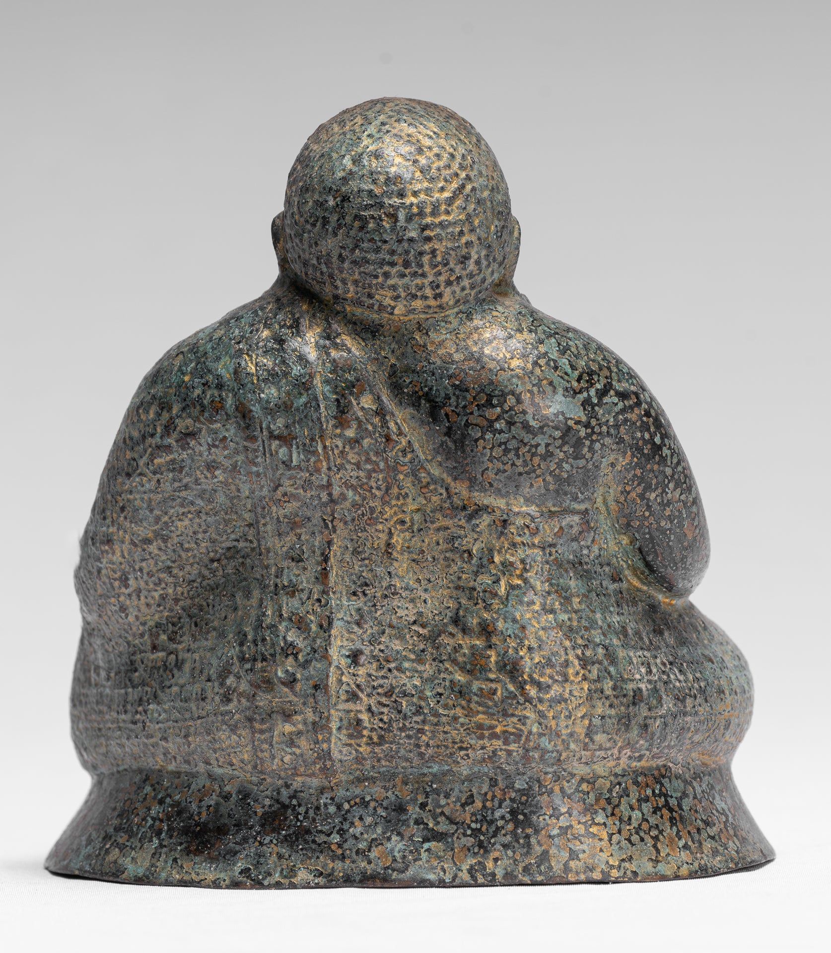 Estatua de Buda - Estatua de bronce de estilo jemer antiguo, gordo, risa Budai Budai - 18 cm/7 "