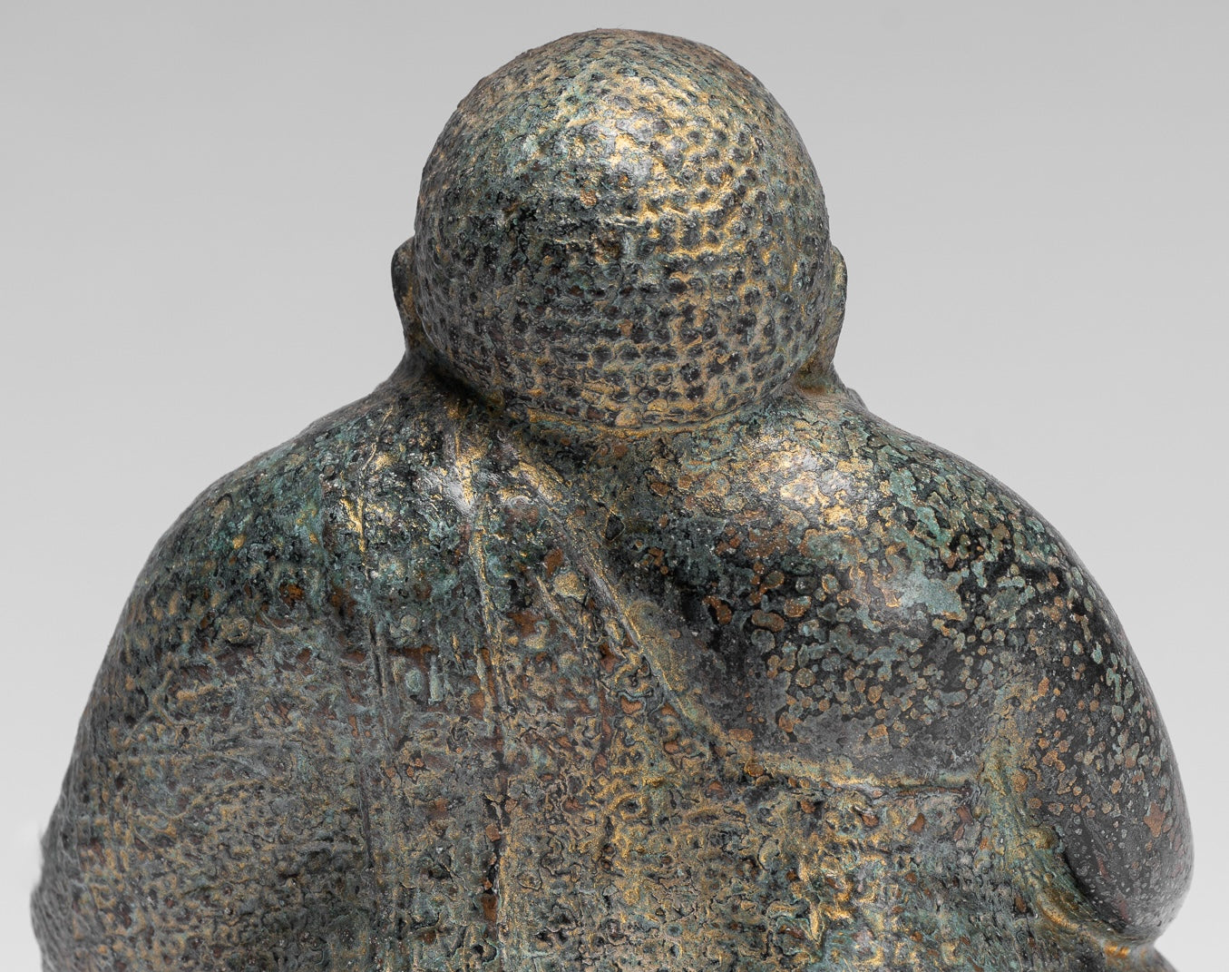 Estatua de Buda - Estatua de bronce de estilo jemer antiguo, gordo, risa Budai Budai - 18 cm/7 "