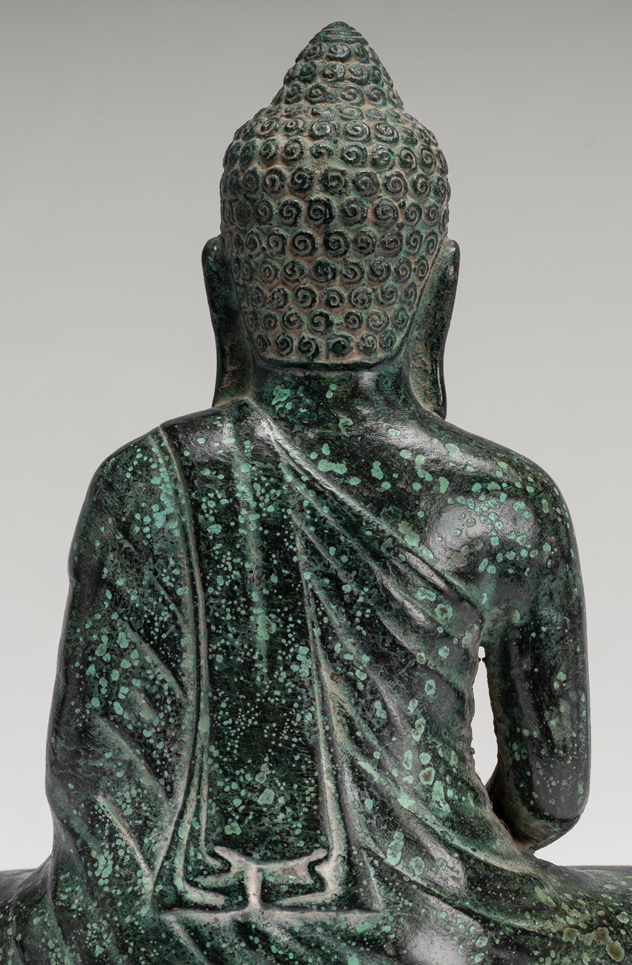 Buddha Statue - Buddha - Antique Khmer Style Seated Bronze Meditation Buddha Statue - 19cm/8"