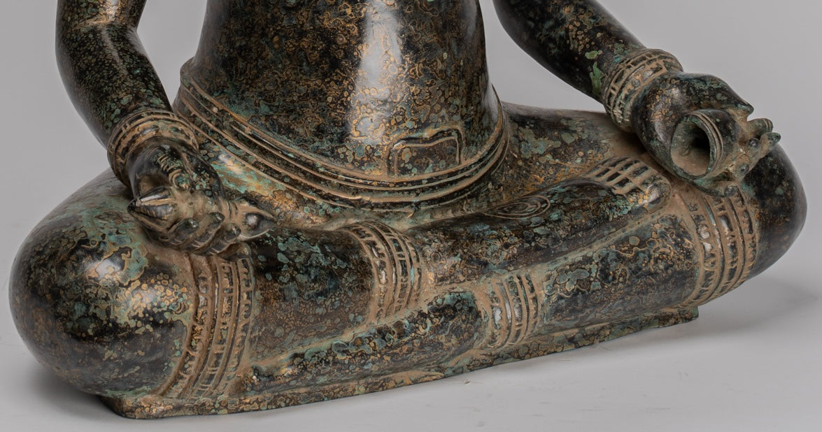 Buddha Statue - Antique Khmer Style Bronze Varada or Charity Angkor Wat Buddha Statue - 55cm/22"
