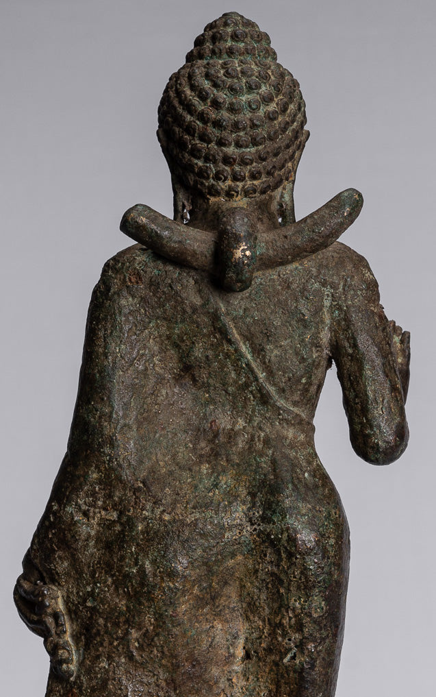 Statua di Buddha - Antique Statue Buddha di protezione giavanese per la protezione permanente - 43 cm/17 "