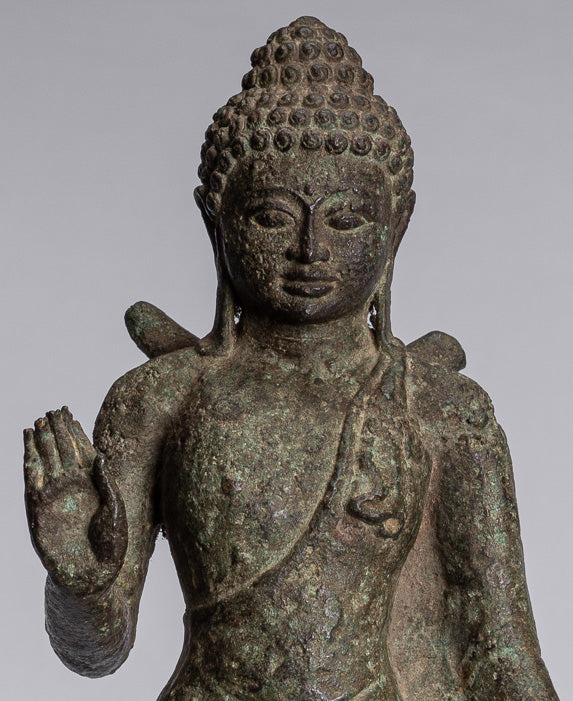 Statua di Buddha - Antique Statue Buddha di protezione giavanese per la protezione permanente - 43 cm/17 "