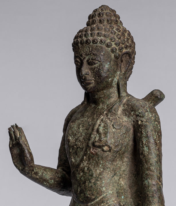 Statua di Buddha - Antique Statue Buddha di protezione giavanese per la protezione permanente - 43 cm/17 "