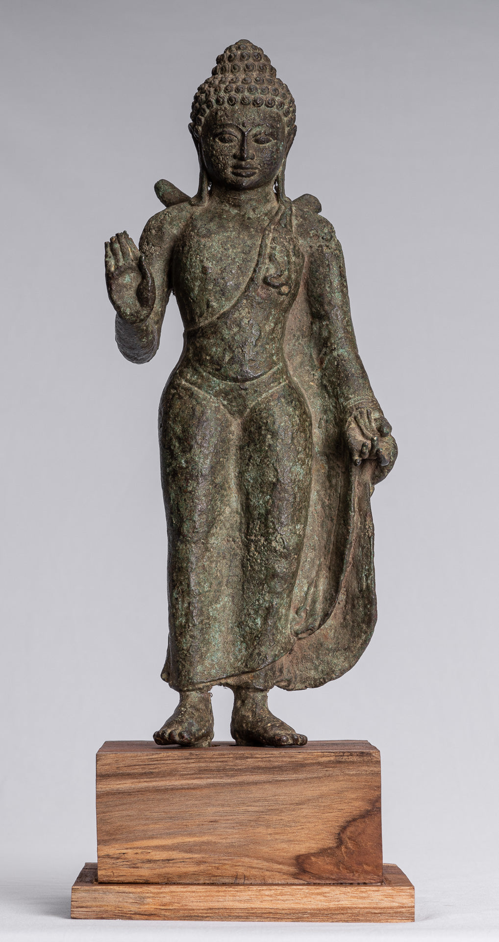 Statua di Buddha - Antique Statue Buddha di protezione giavanese per la protezione permanente - 43 cm/17 "