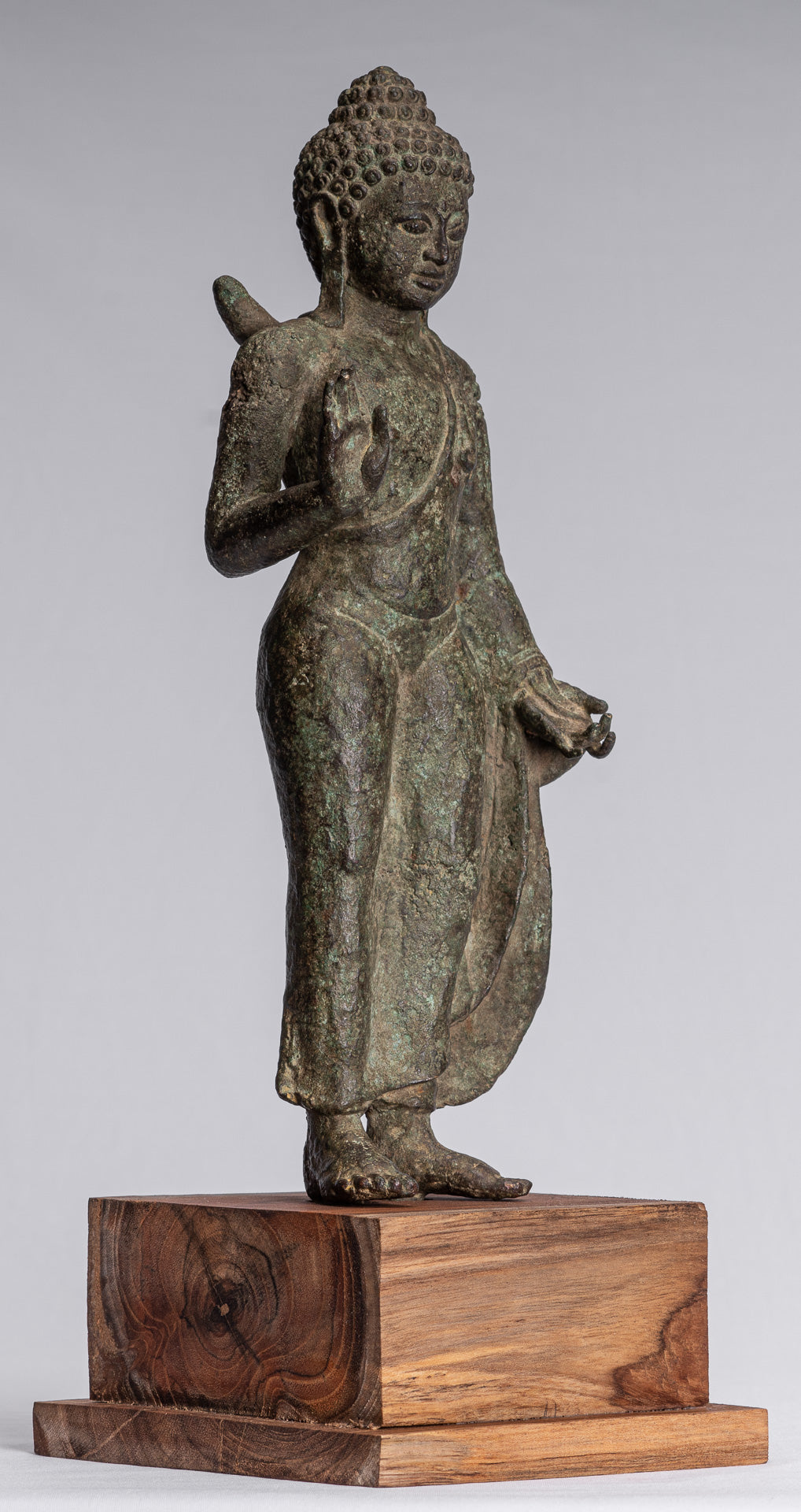 Statua di Buddha - Antique Statue Buddha di protezione giavanese per la protezione permanente - 43 cm/17 "