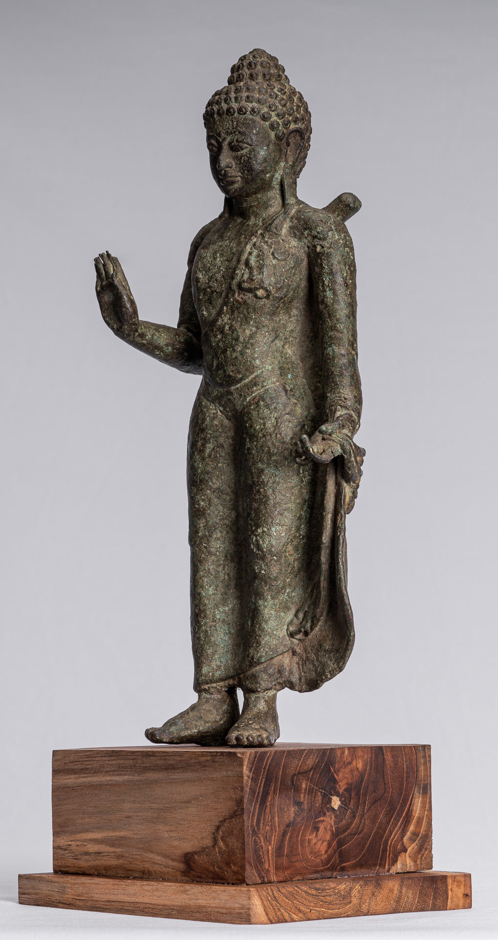 Statua di Buddha - Antique Statue Buddha di protezione giavanese per la protezione permanente - 43 cm/17 "