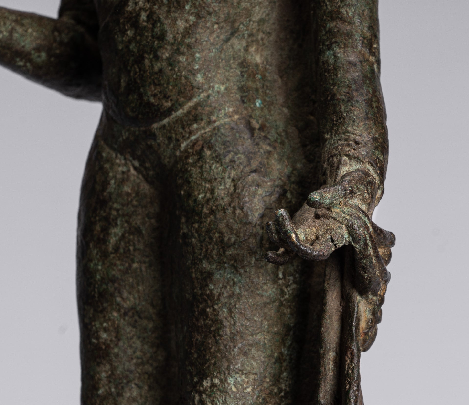 Statua di Buddha - Antique Statue Buddha di protezione giavanese per la protezione permanente - 43 cm/17 "