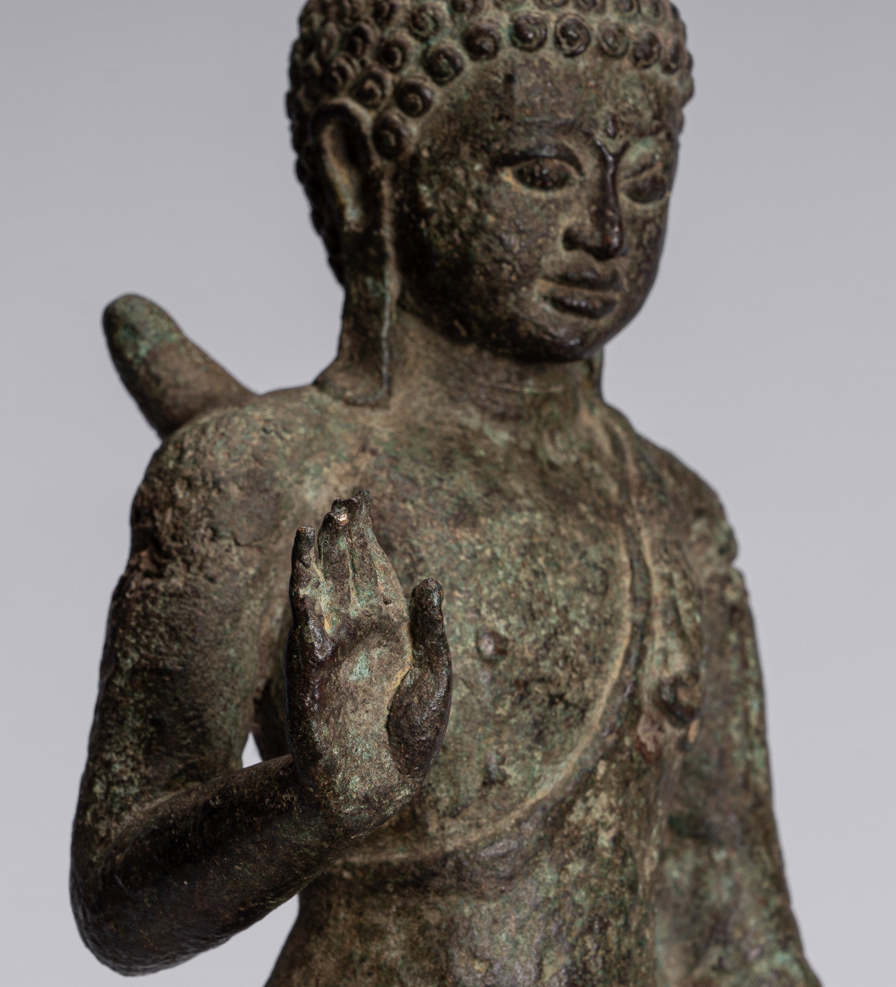 Statua di Buddha - Antique Statue Buddha di protezione giavanese per la protezione permanente - 43 cm/17 "