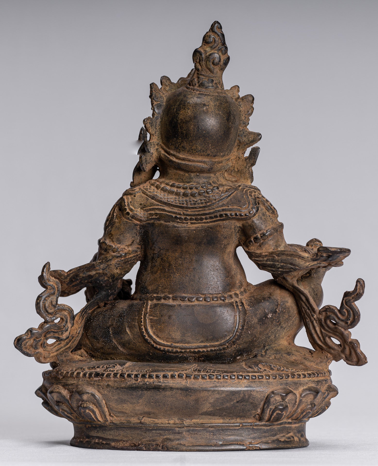 Jambhala Statue-Antike Java Majapahit Style Seated Jambhala Statue God of Wealth-21cm/8 "