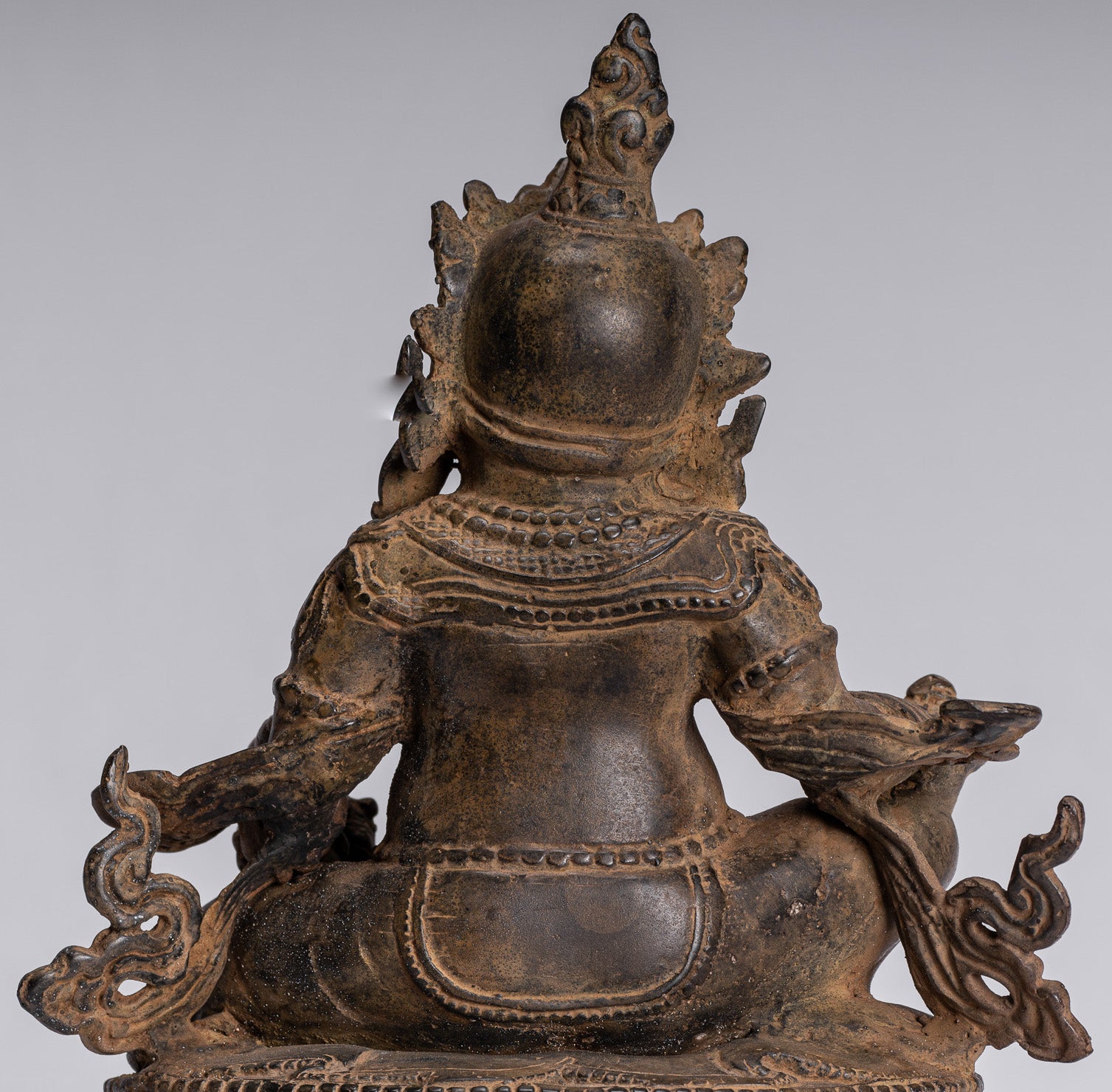 Jambhala Statue-Antike Java Majapahit Style Seated Jambhala Statue God of Wealth-21cm/8 "