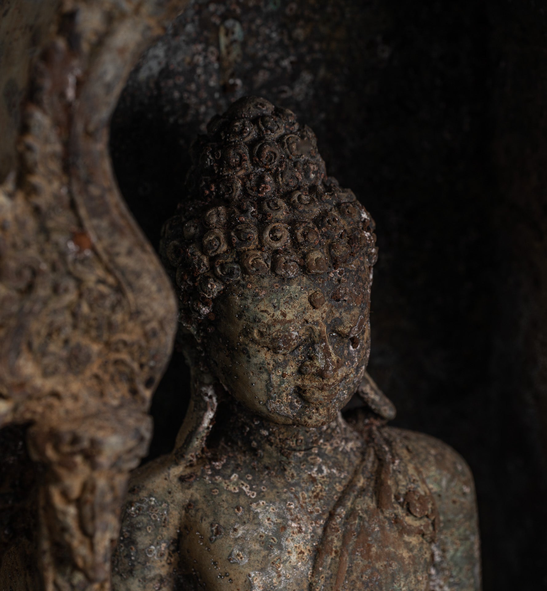 Statue de Bouddha – Statue de Bouddha d'enseignement javanais en bronze de style indonésien antique – 32 cm/13"