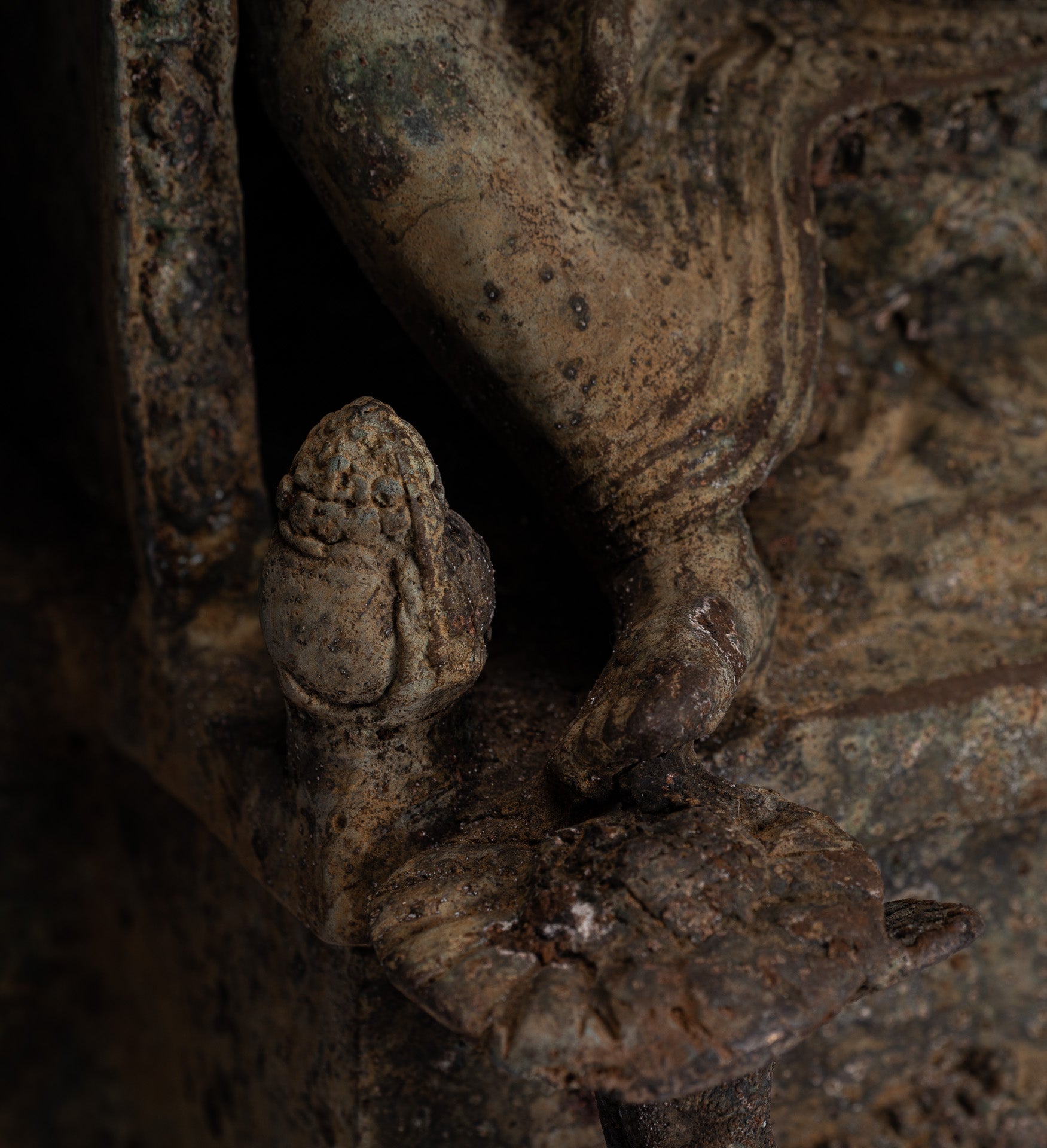 Statue de Bouddha – Statue de Bouddha d'enseignement javanais en bronze de style indonésien antique – 32 cm/13"