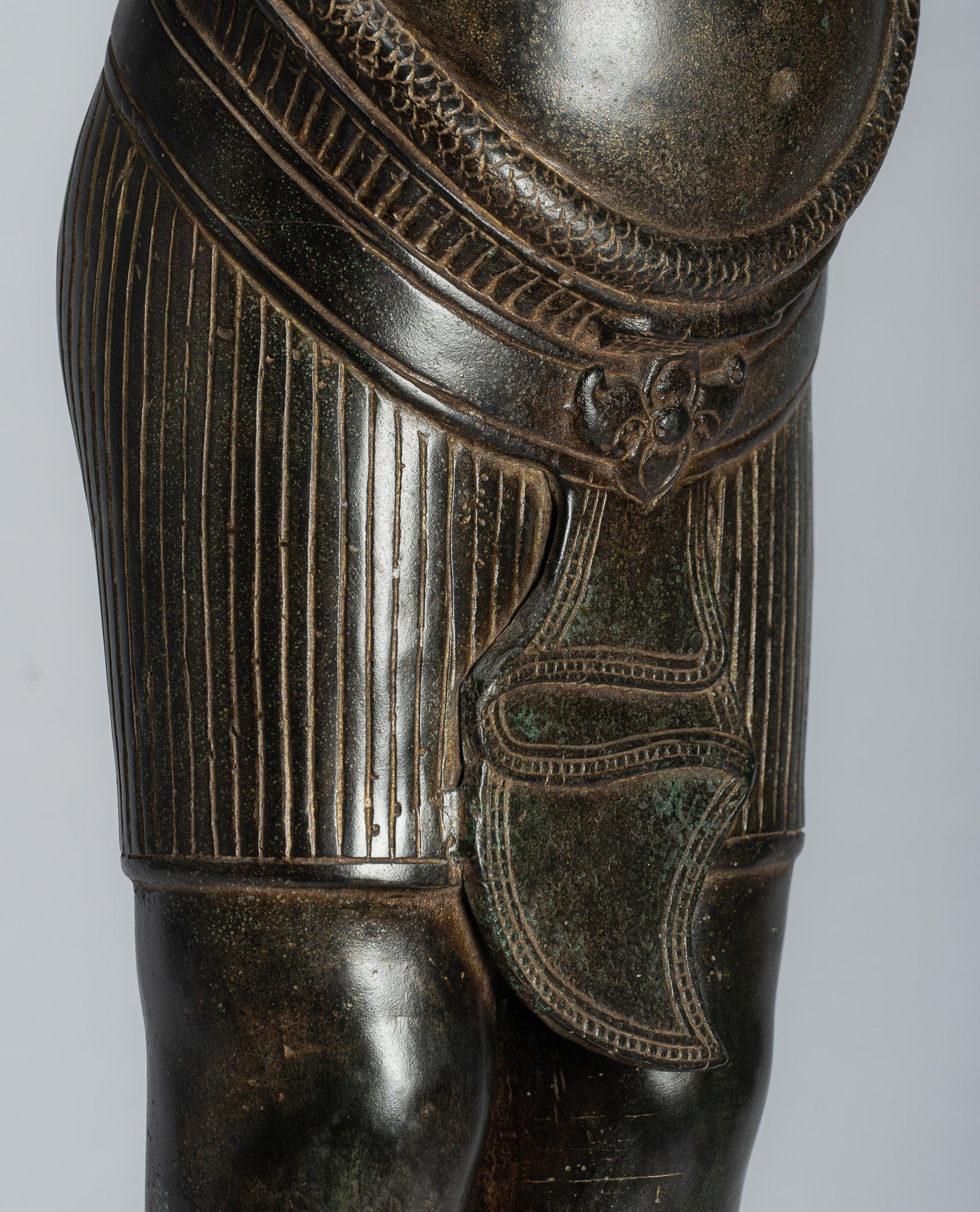 Estatua de Ganesha - Estatua de bronce de pie de estilo jemer antiguo Angkor Wat Ganesha y Yoni - 88 cm/35 "