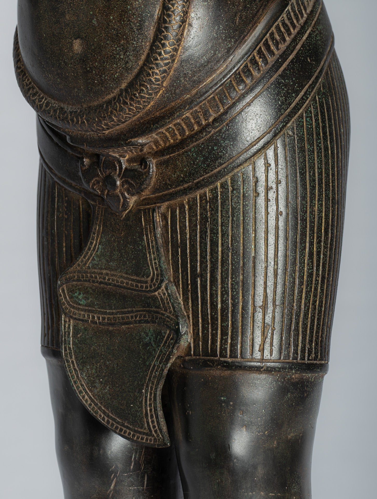 Estatua de Ganesha - Estatua de bronce de pie de estilo jemer antiguo Angkor Wat Ganesha y Yoni - 88 cm/35 "