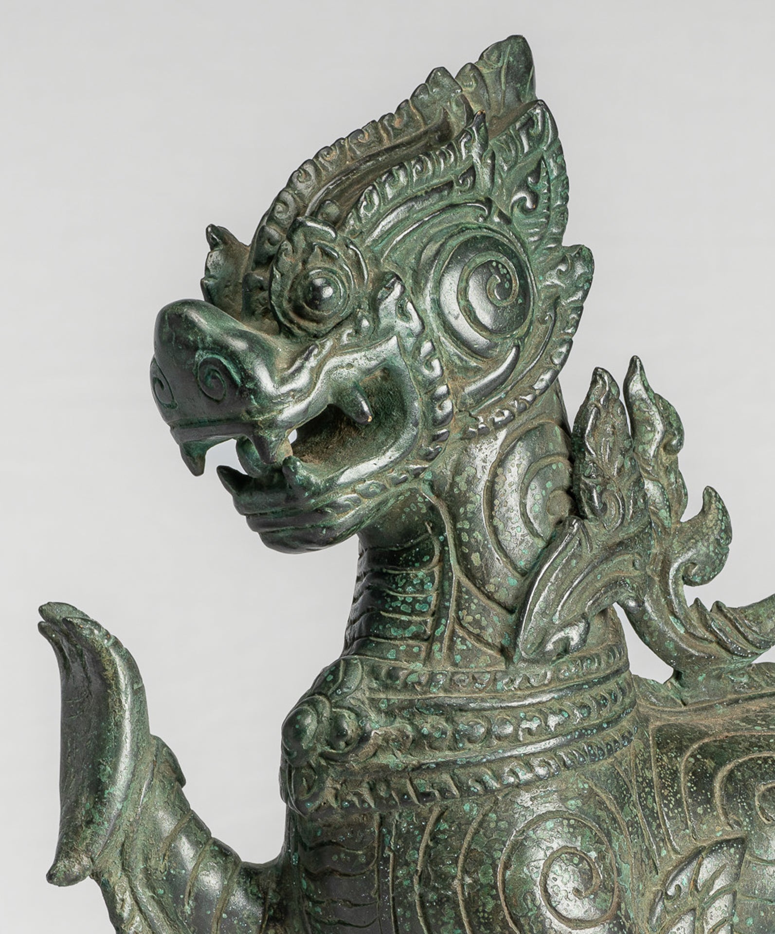 Bronzo BRONZE BRONZO BIRMESE ANTICO IN CHINATHE TEMPLE LION - 34 cm/14 "