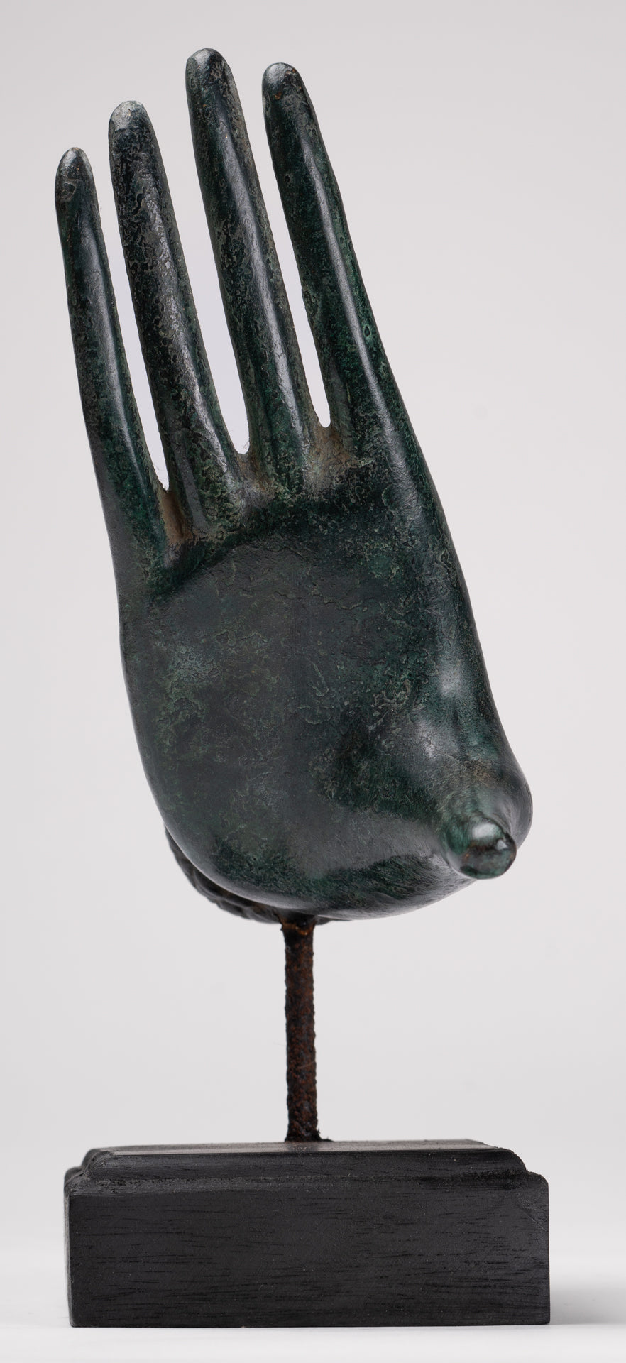 Antique Thai Style Southeast Asia Mounted Bronze Protection Thai Hand - 27cm/11"