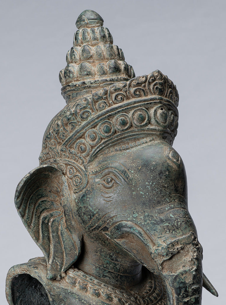 Statue Ganesha - Bronzo montato in stile Khmer antico Angkor Wat Ganesha Statua - 45cm/18 "