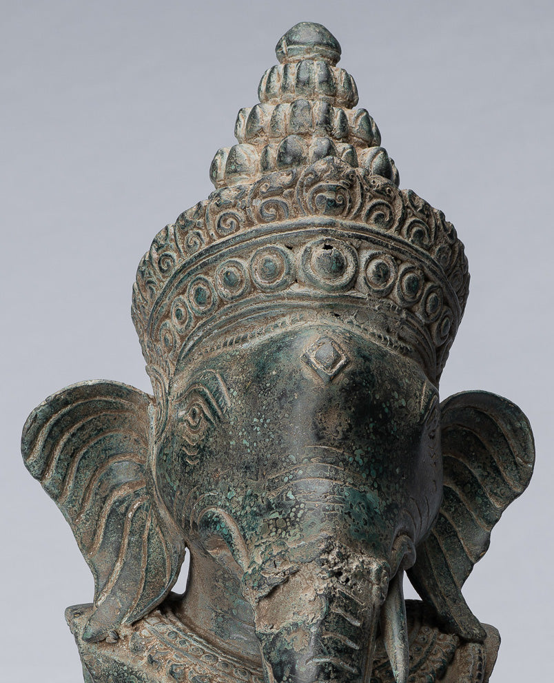 Statue Ganesha - Bronzo montato in stile Khmer antico Angkor Wat Ganesha Statua - 45cm/18 "