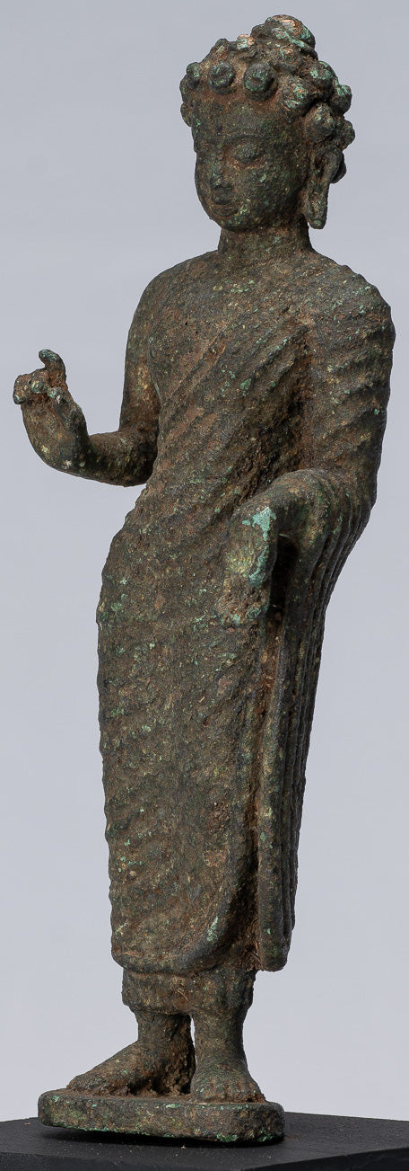Estatua de Buda - Estilo indonesio antiguo de bronce de bronce Javanese Buda - 25 cm/10 "