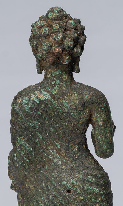 Estatua de Buda - Estilo indonesio antiguo de bronce de bronce Javanese Buda - 25 cm/10 "