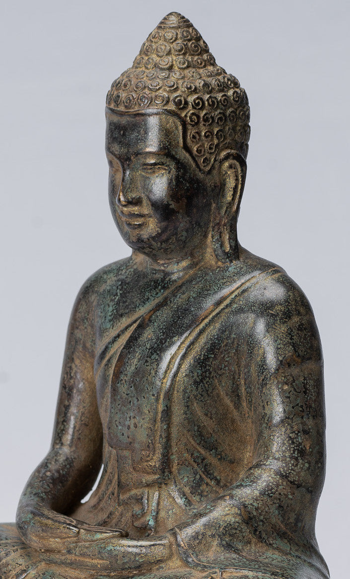 Statue di Buddha - Buddha - Antique Khmer Style Meditazione di bronzo Meditazione Buddha Statua - 25 cm/10 "