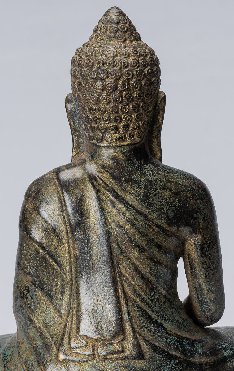 Statue di Buddha - Buddha - Antique Khmer Style Meditazione di bronzo Meditazione Buddha Statua - 25 cm/10 "