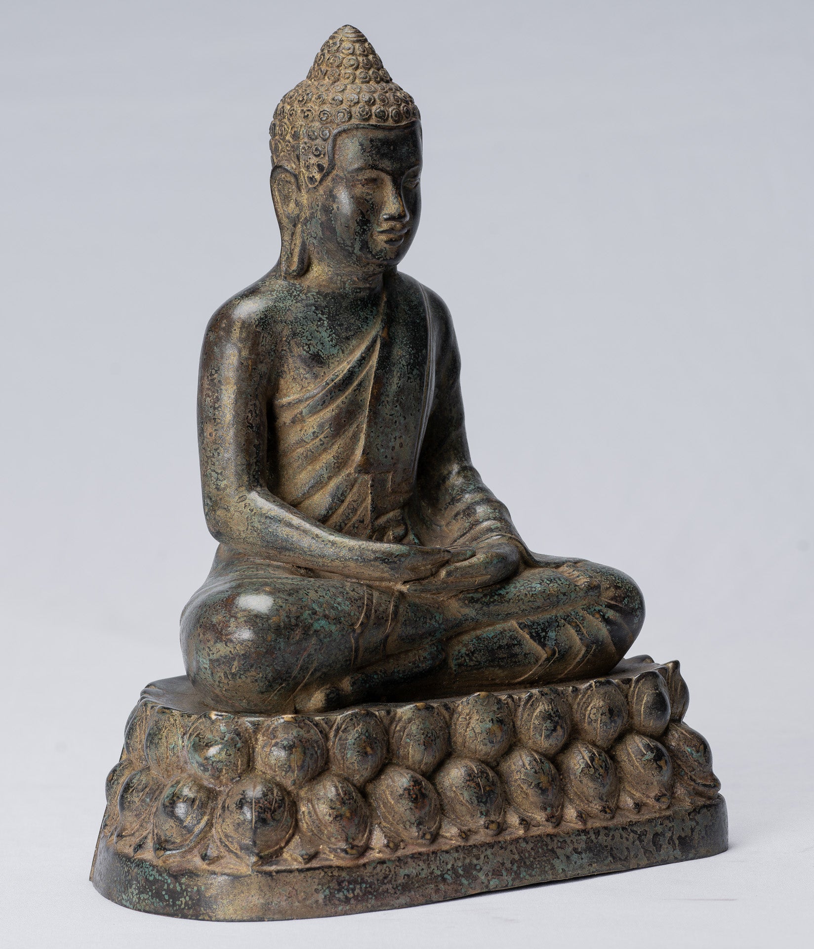 Statue di Buddha - Buddha - Antique Khmer Style Meditazione di bronzo Meditazione Buddha Statua - 25 cm/10 "