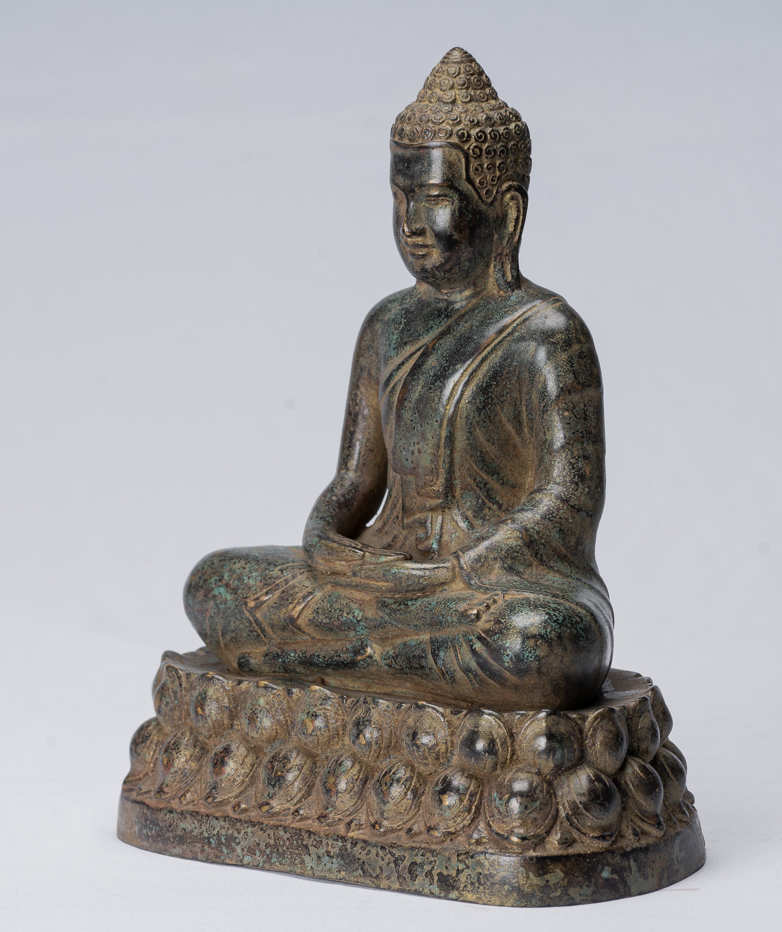 Statue di Buddha - Buddha - Antique Khmer Style Meditazione di bronzo Meditazione Buddha Statua - 25 cm/10 "