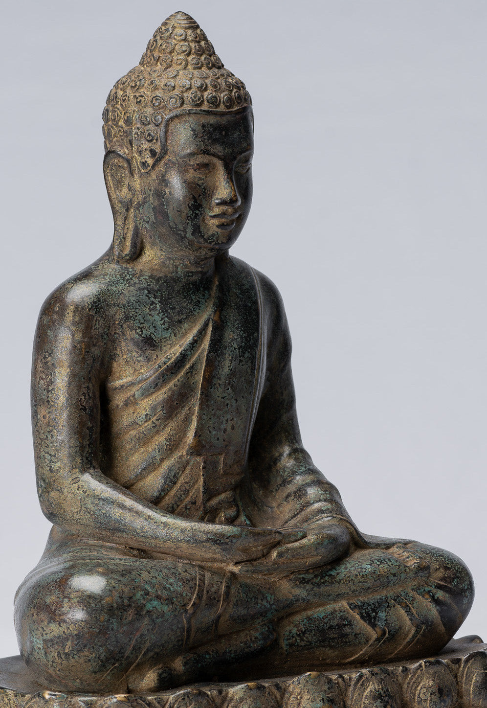 Statue di Buddha - Buddha - Antique Khmer Style Meditazione di bronzo Meditazione Buddha Statua - 25 cm/10 "