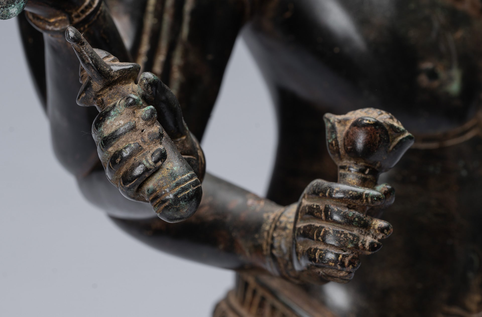 Antique Khmer Style Bronze Angkor Wat Seated Bodhisattva Avalokitesvara Statue - 69cm/28"