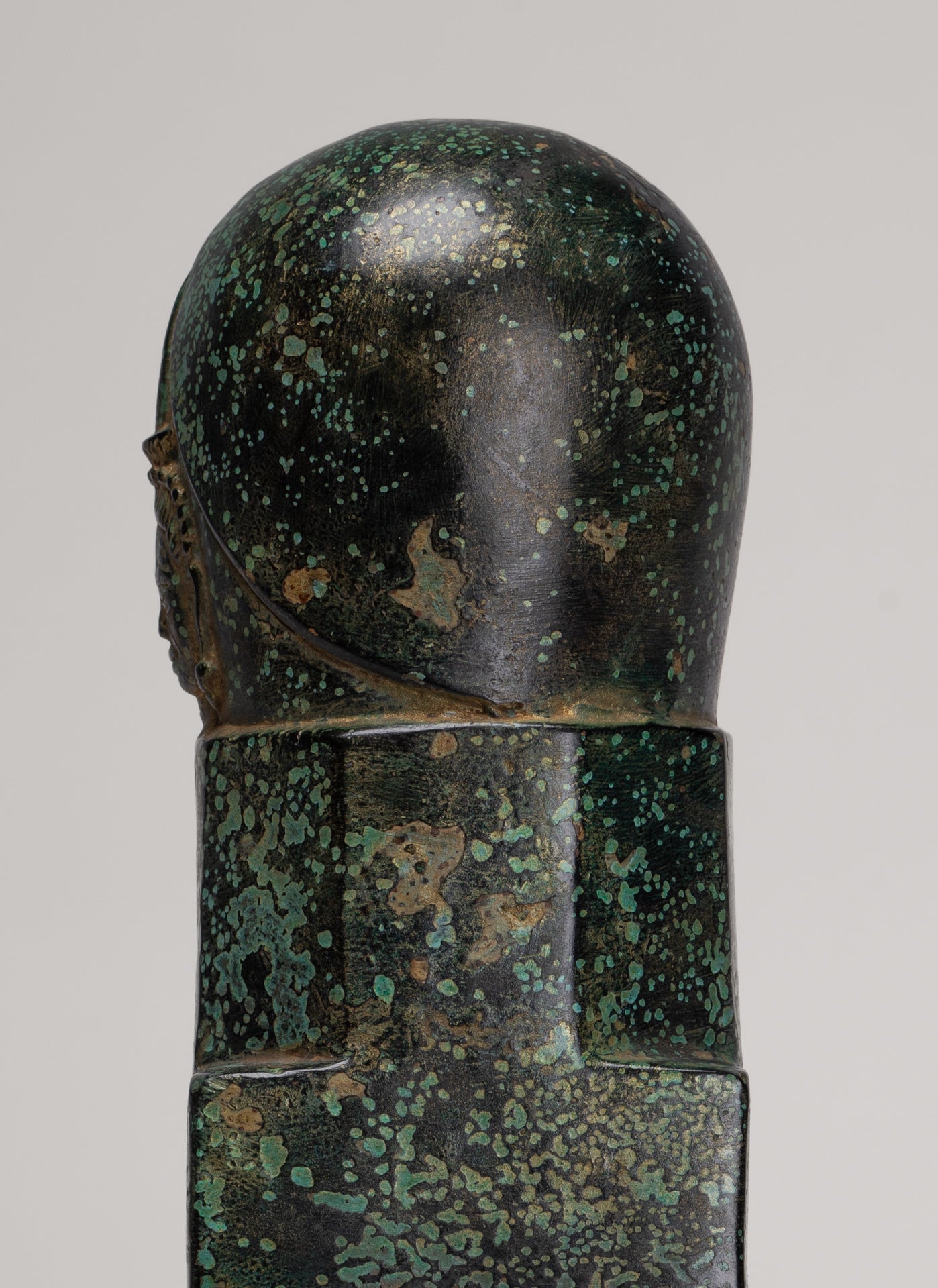 Linga Statue - Antique Khmer Style Bronze Linga / Lingnum & Yoni - 26cm/10"