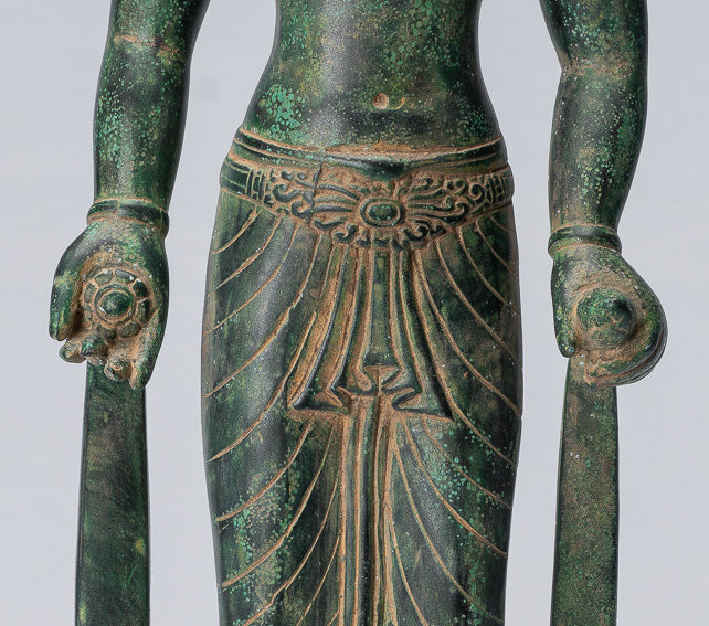 Antiker Bronze-Guimet-Museums-Bodhisattva Avalokiteshvara-Mitgefühl im Phnom-Da-Stil – 46 cm.
