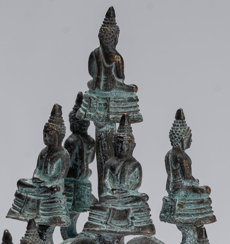 Buddha Skulptur mit antiken Thai Stil Bronze Sitzende Meditation Buddha Statuen mit 14cm/6"