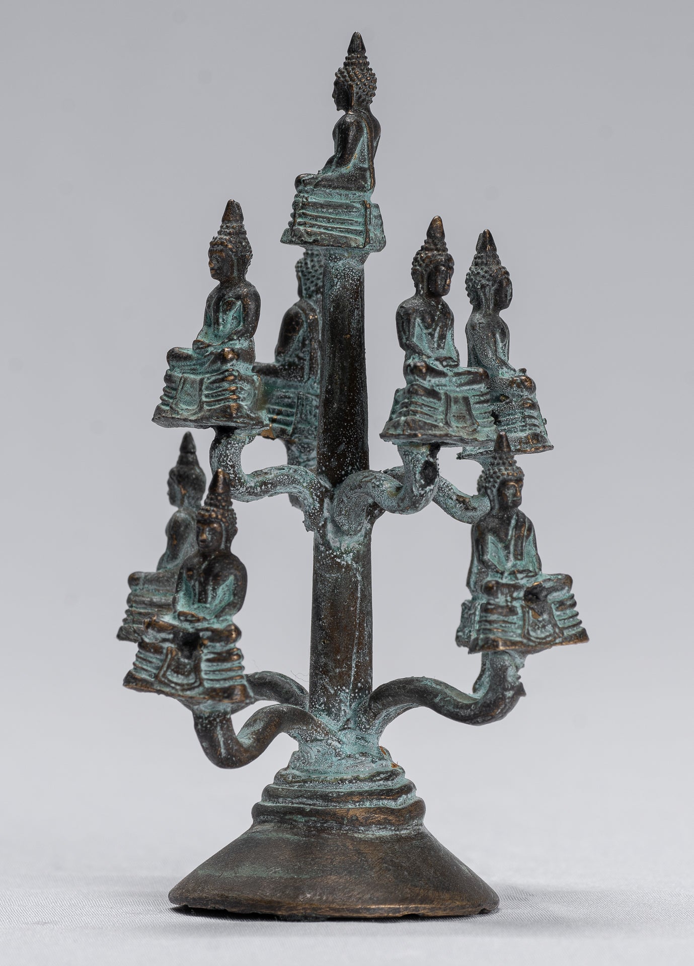 Buddha Skulptur mit antiken Thai Stil Bronze Sitzende Meditation Buddha Statuen mit 14cm/6"