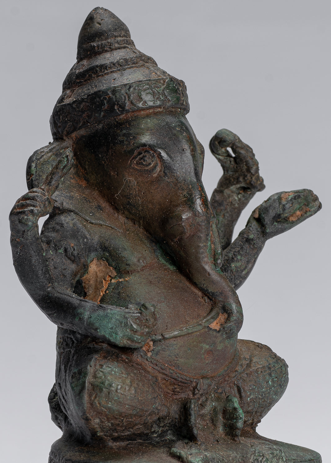 Statue Ganesha - Statua Ganesh in stile antico Khmer in stile Khmer - 14 cm/6 "