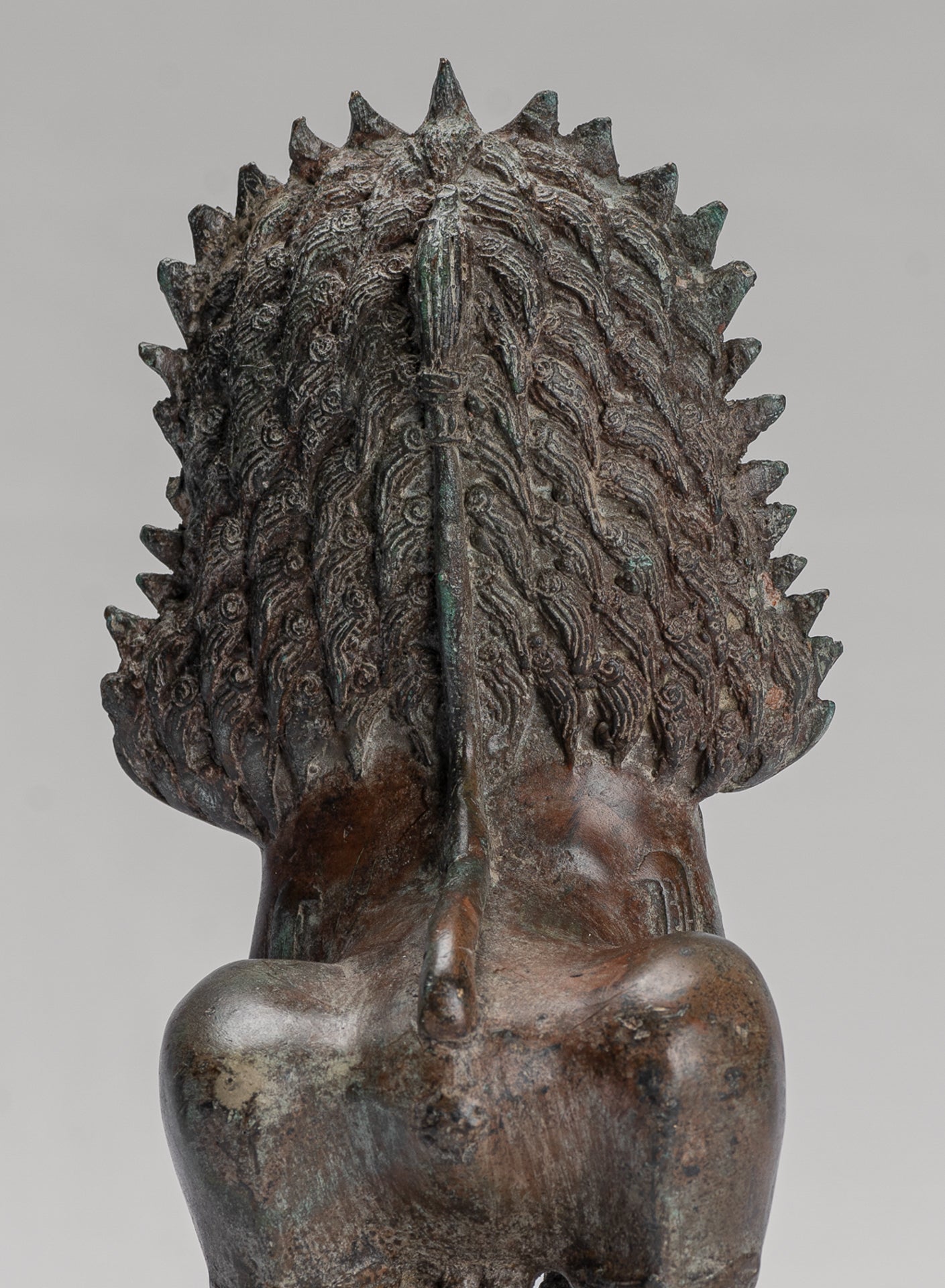 Temple Lion - Antique Thai Style Bronze Standing Singha Temple Guardian or Lion - 19cm/8"