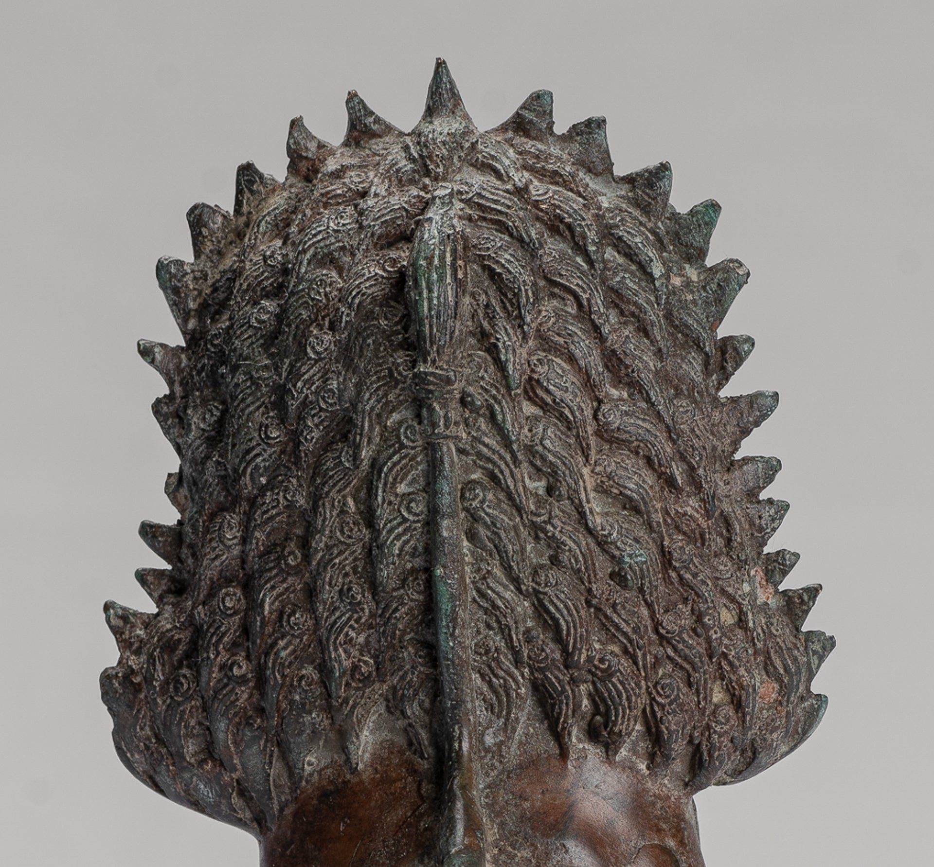 Temple Lion - Antique Thai Style Bronze Standing Singha Temple Guardian or Lion - 19cm/8"