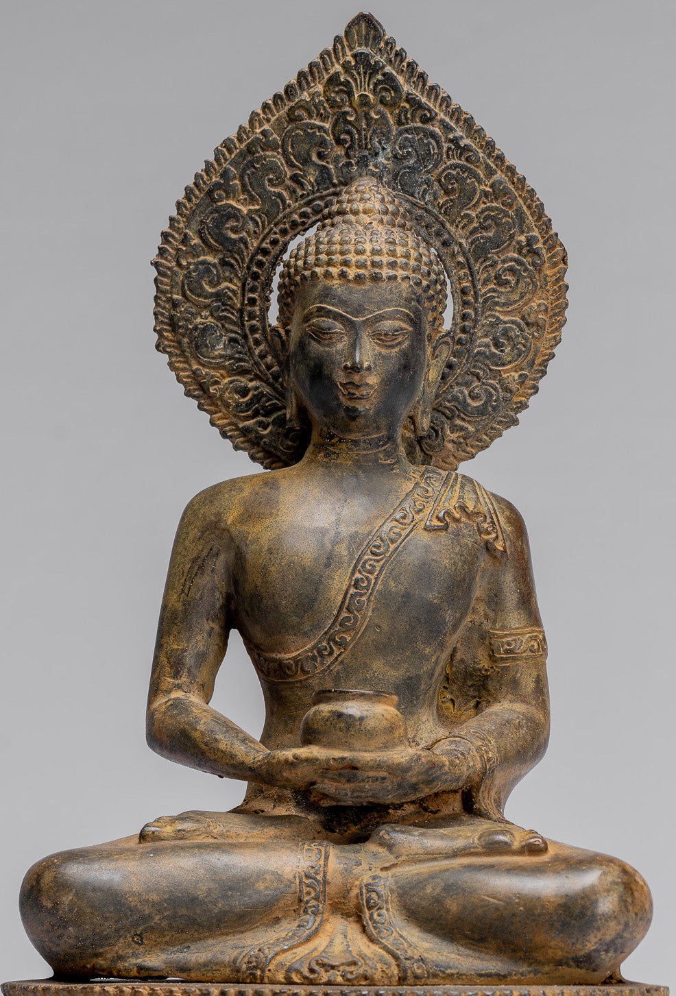 Buddha Statue-Antike Indonesische Stil Bronze Javanisch Amitabha Buddha Statue-32cm/13 "