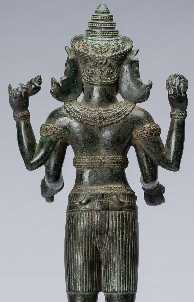 Kalkin Statue - Antique Khmer Style Standing Bronze Hayagriva Kalkin Horse of Vishnu - 55cm/22"