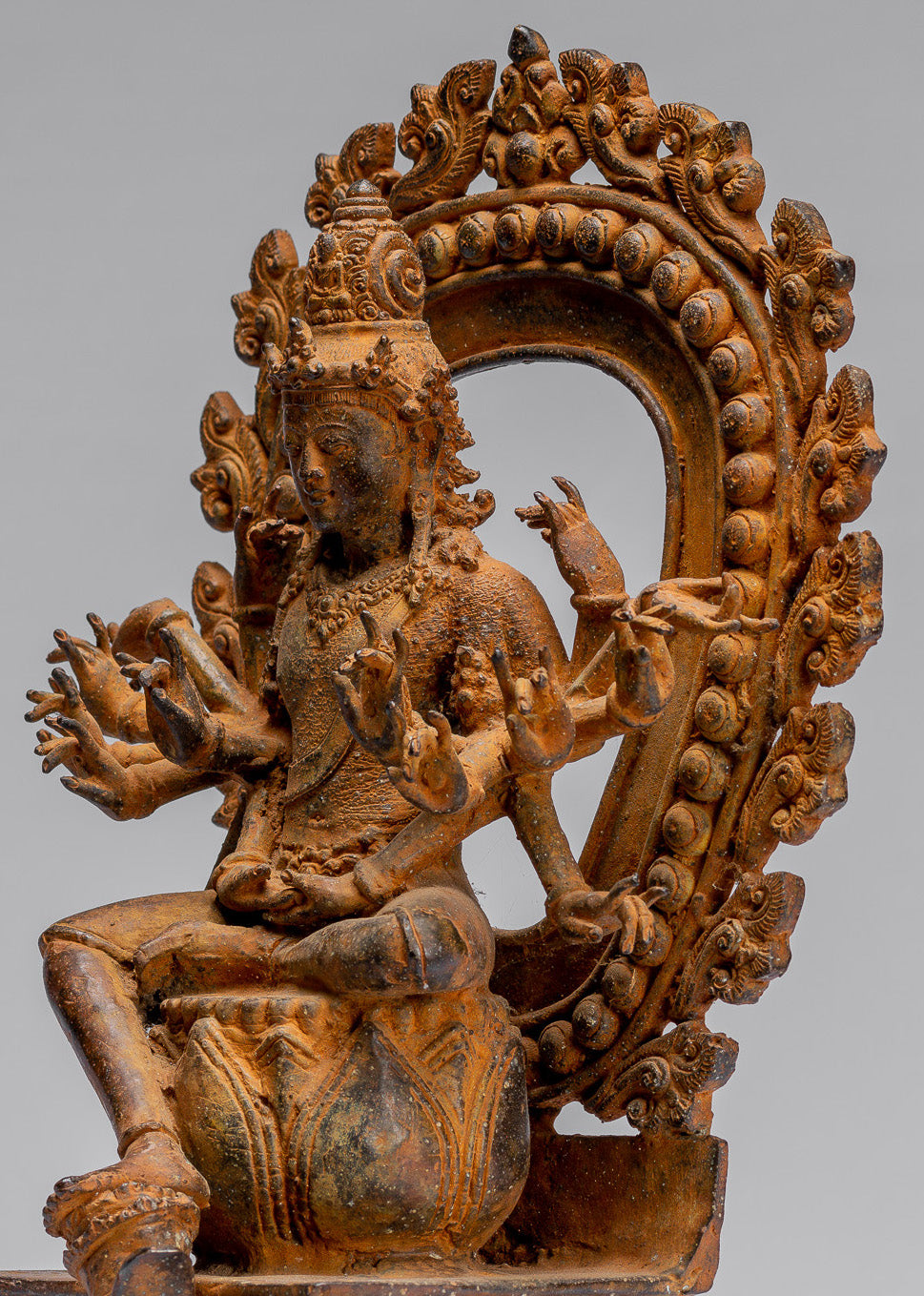 Bodhisattva Statue-Antike Indonesische Stil Javanese 16-Arm Avalokiteshvara Bodhisattva Statue-28cm/11 "